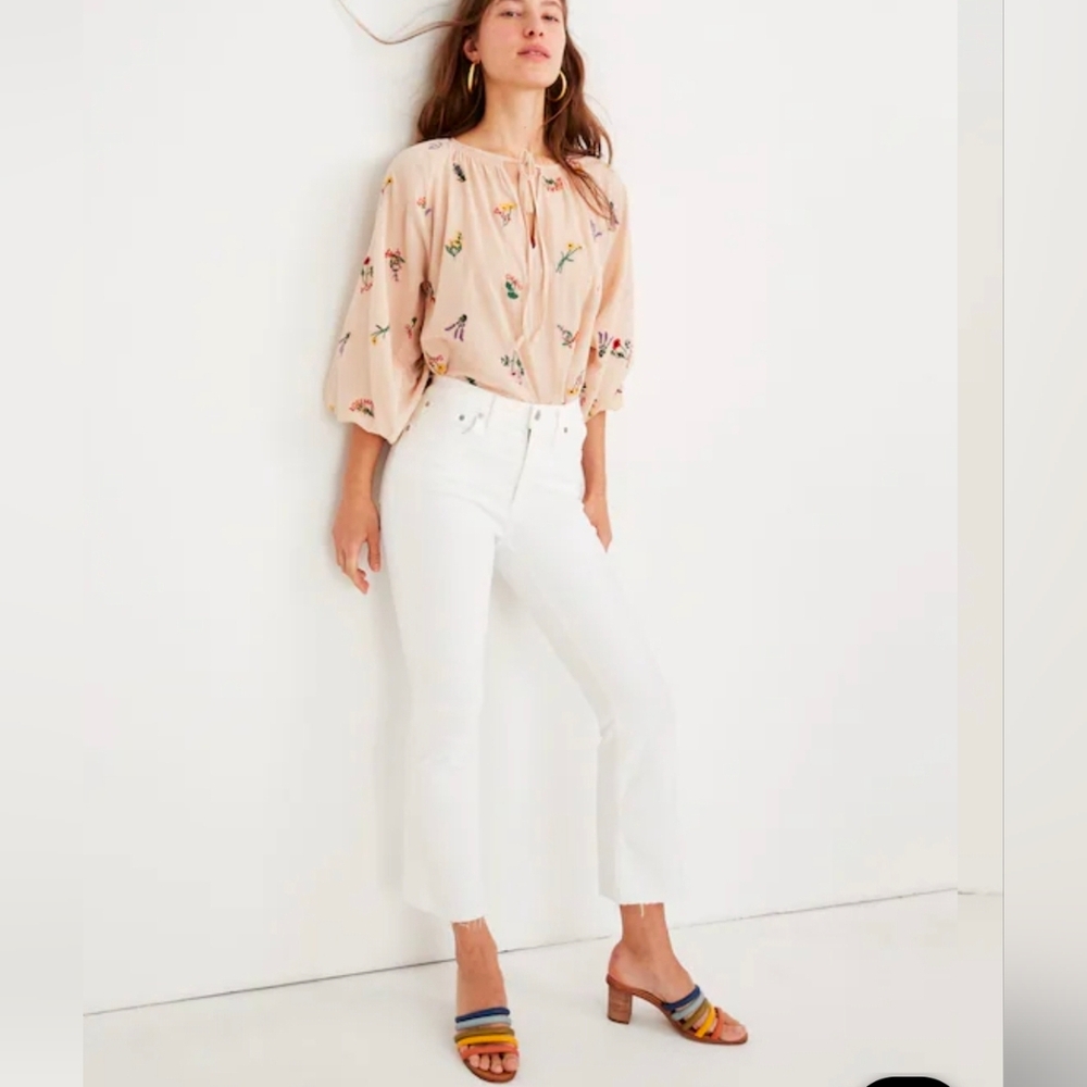 Madewell Cali Demi-Boot Jeans in Pure White Size 26 - Picture 1 of 9